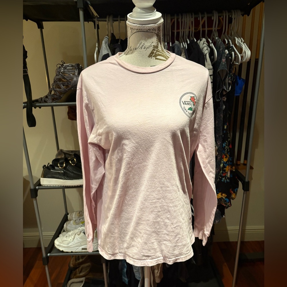 Vans Women's Light Pink Long Sleeve Tee